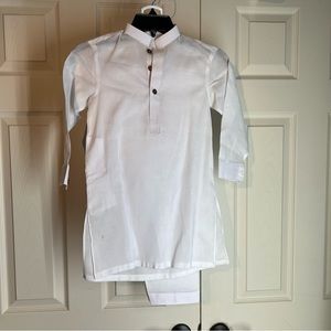 Brand new kids boy white 2pc suit kameez shalwar